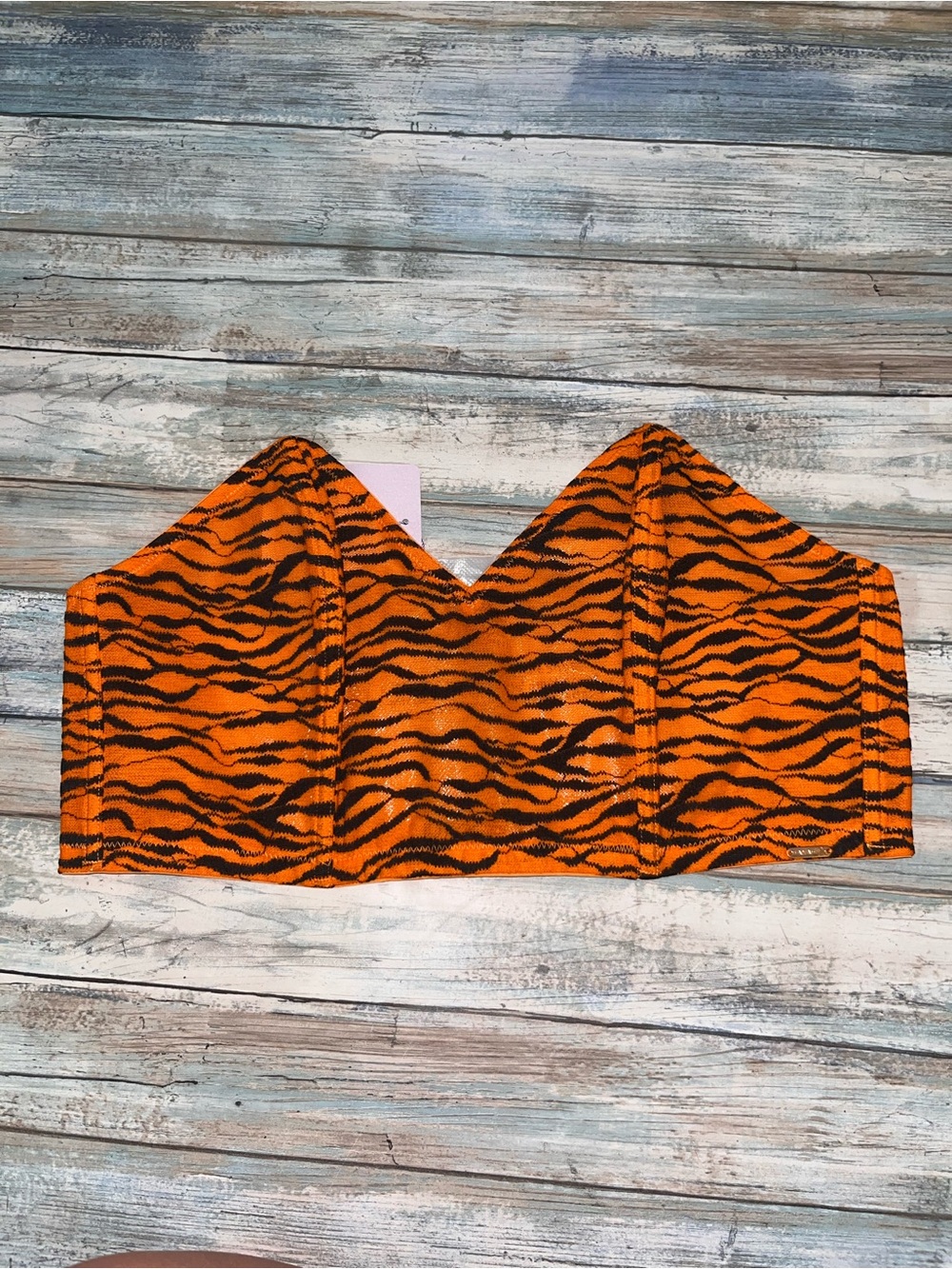 NWT Savage X Fenty Purr in the Night Curvy Lace Bandeau Bralette 2X Tiger - Picture 2 of 6